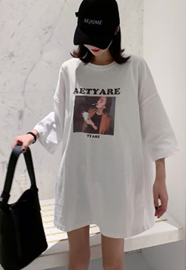 (수입) AETYARE 프린팅 루즈핏 티셔츠