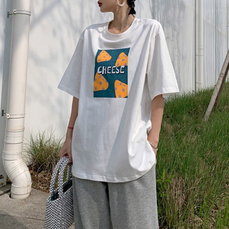 (수입) CHEESE 루즈핏 티셔츠-4069 #