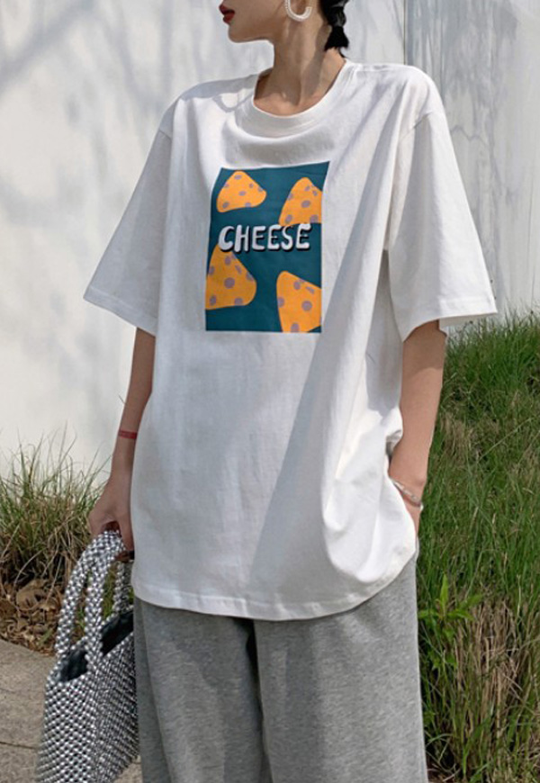 (수입) CHEESE 루즈핏 티셔츠-4069 #