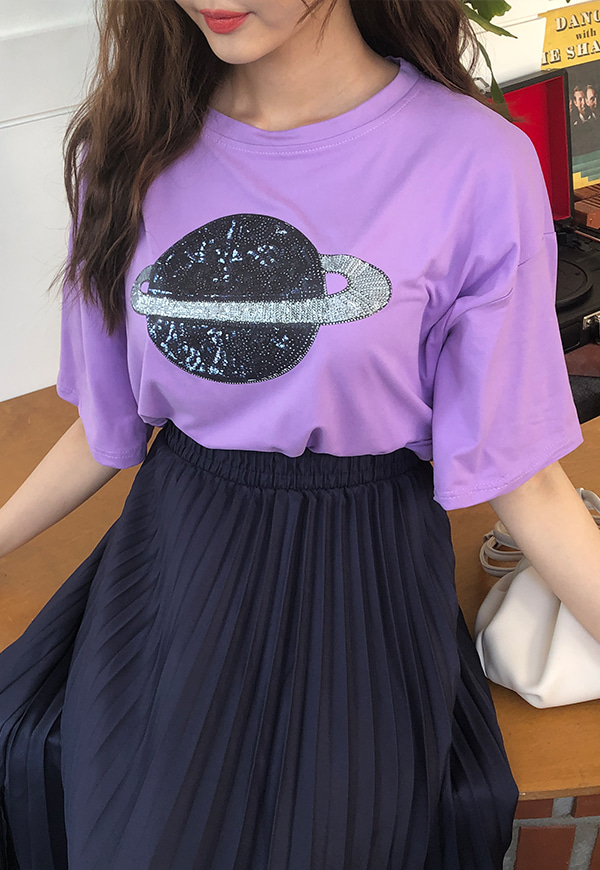 (수입) 행성 프린팅 반팔 티셔츠